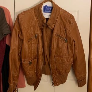 Brown leather jacket